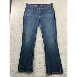 Lee Jeans Womens 14 Medium Blue Denim No Gap Waistband Bootcut Stretch Classic‎